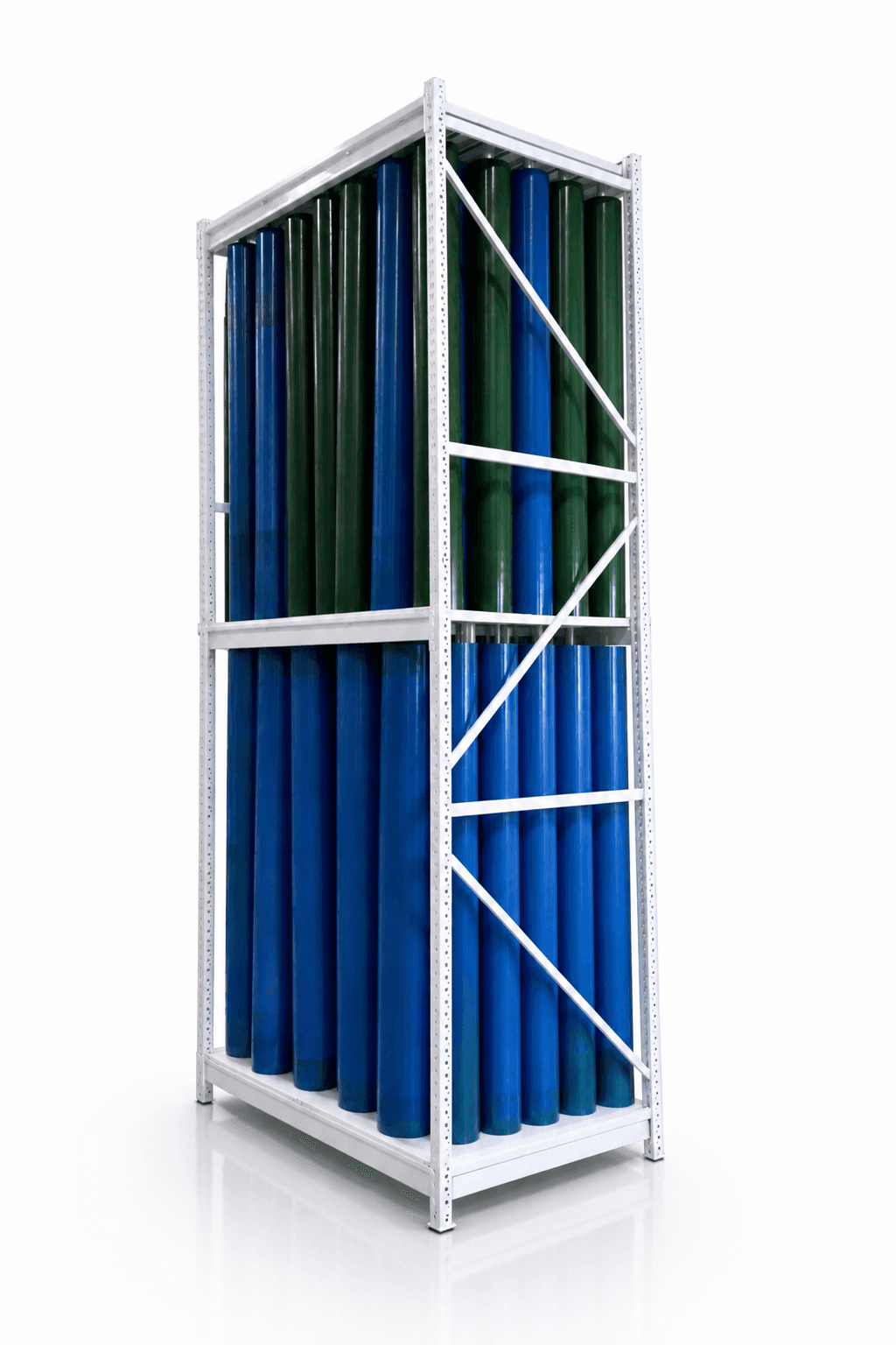 Filled Static SleevePodz sleeve storage unit